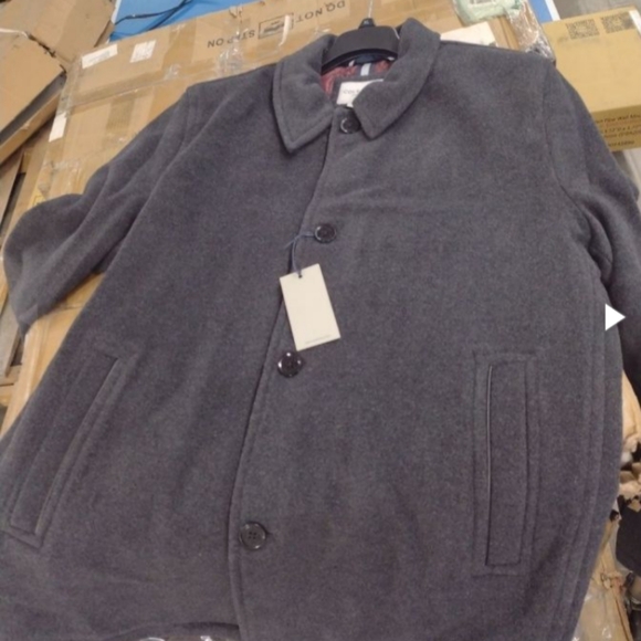 Cole Haan Plush Wool Car Coat Charcoal Gray, Size XL, NWT - Picture 2 of 3